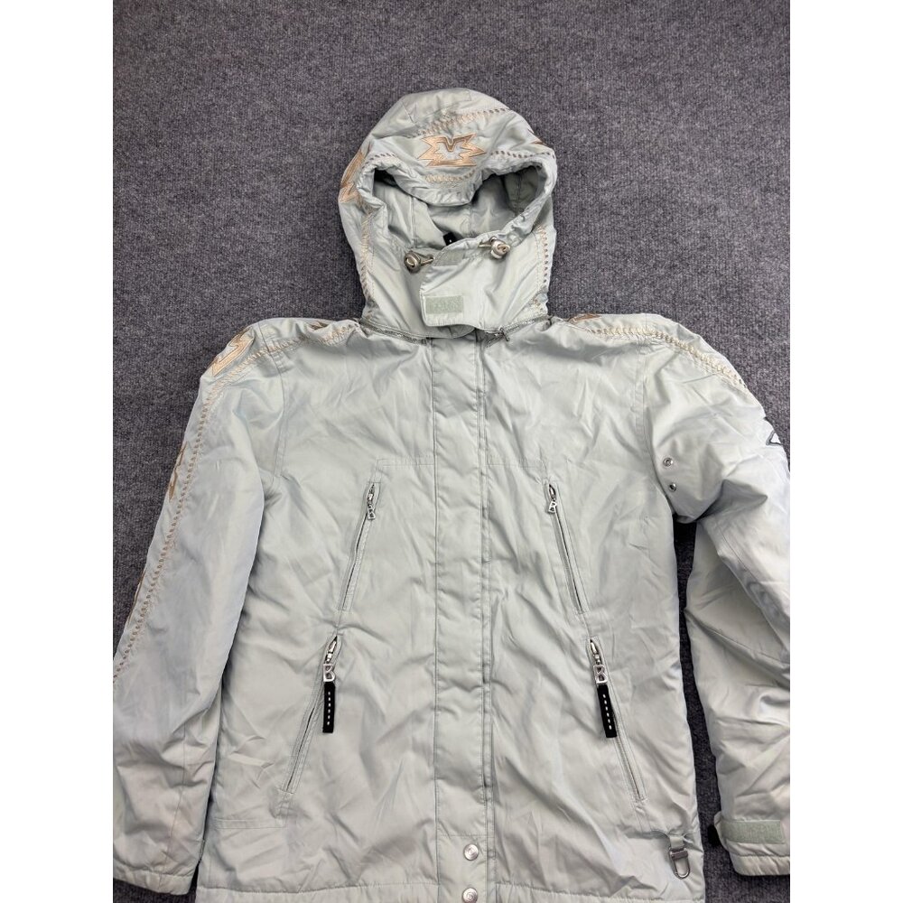 Bogner Jacket Womens 6 Green Hooded Full Zip Insulated Ski Snow Embroidered
